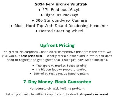 2024 Ford Bronco Wildtrak 4 Door Advanced 4x4