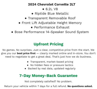 2024 Chevrolet Corvette 2dr Stingray Cpe w/2LT