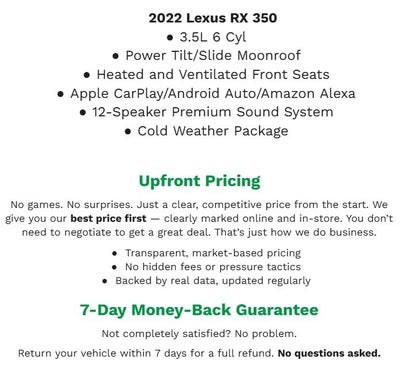 2022 Lexus RX RX 350 AWD