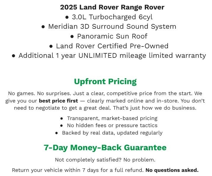 2025 Land Rover Range Rover P400 SE SWB