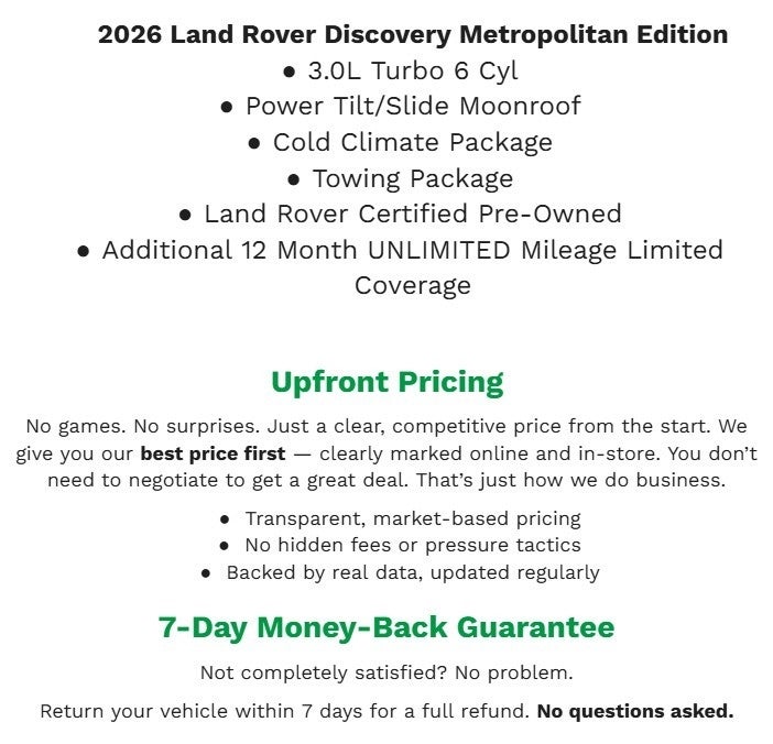2025 Land Rover Discovery P360 Metropolitan Edition