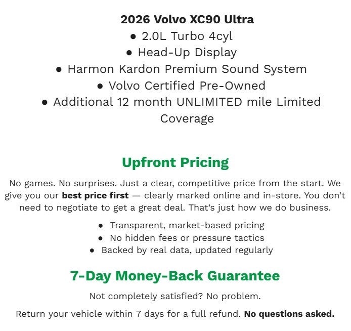 2026 Volvo XC90 B6 AWD Ultra 7-Seater