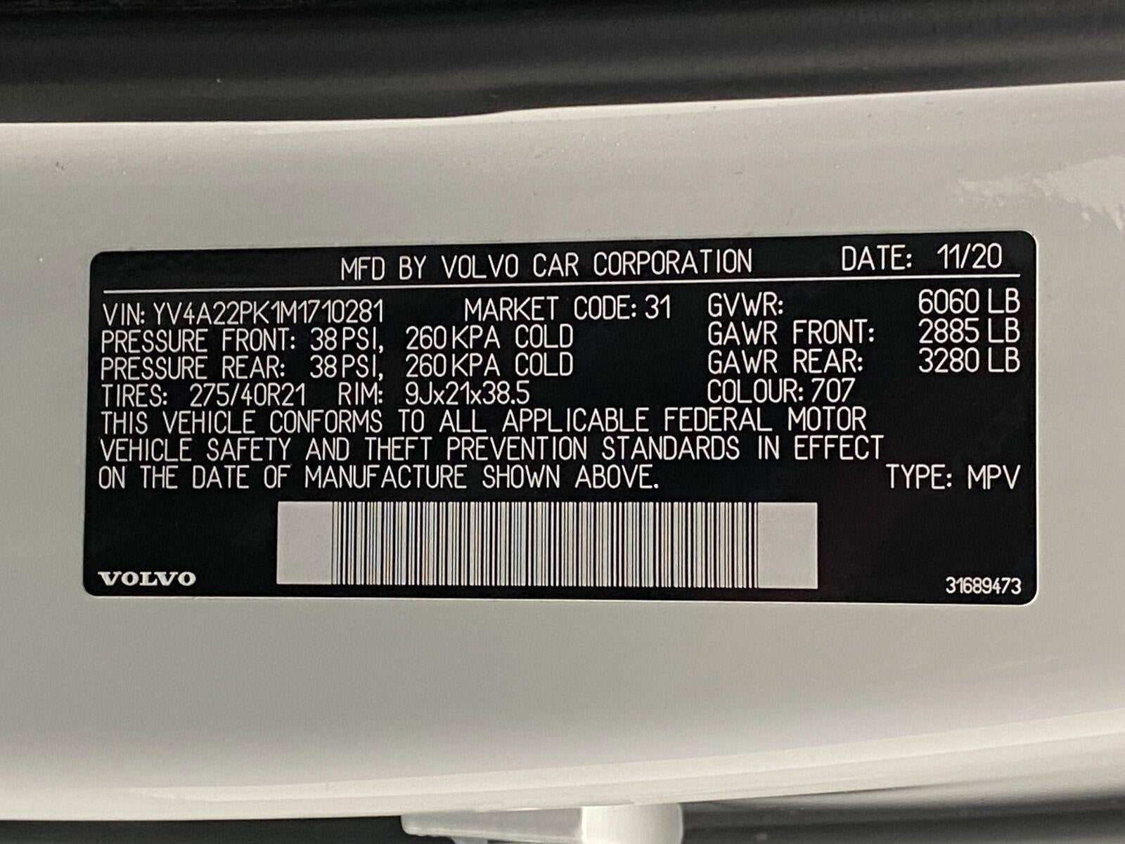 2021 Volvo XC90 T6 AWD Momentum 7P