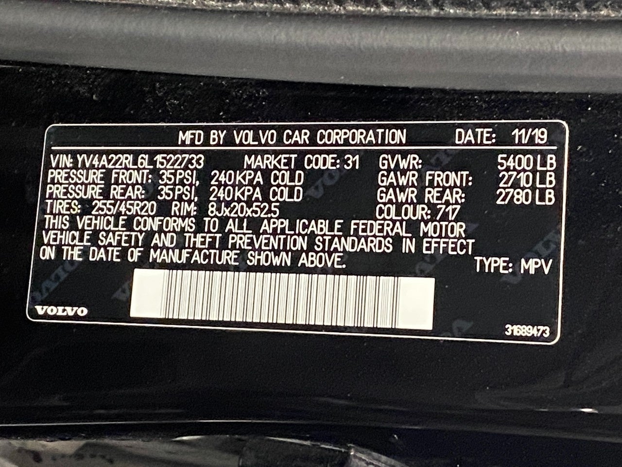 2020 Volvo XC60 T6 Inscription