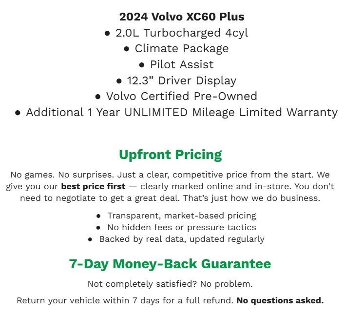 2024 Volvo XC60 B5 AWD Plus Dark Theme